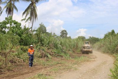 装载机拓宽道路Loaders widening the road