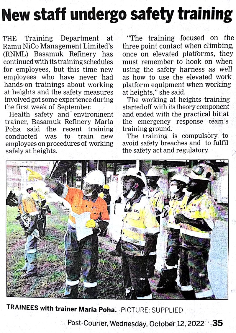 20221012 Post-New staff undergo safety training
